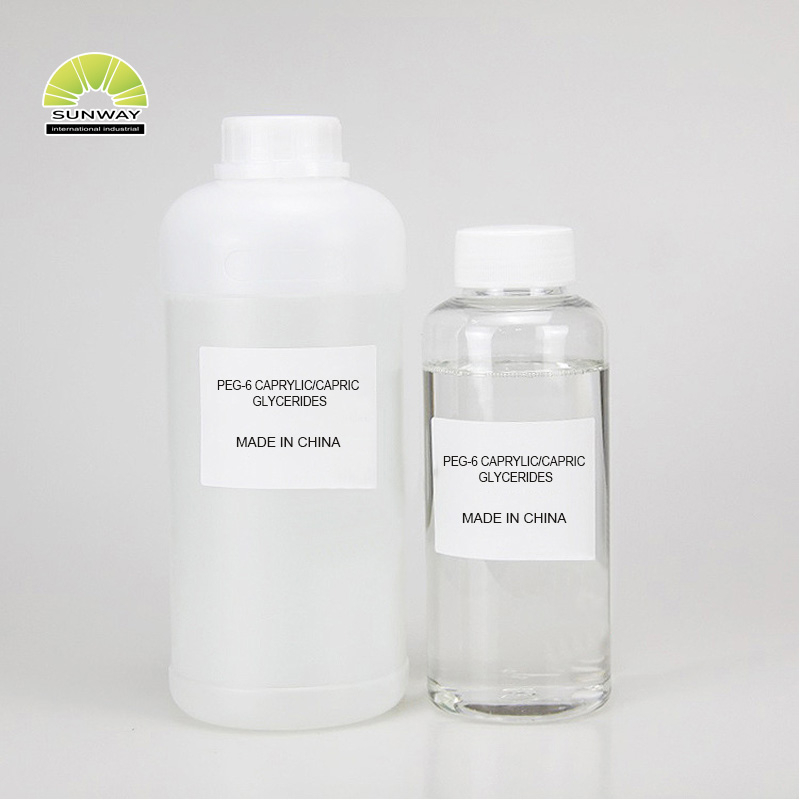 مُكمِّل مُستحلب مُثبِّت من الدرجة التجميلية للعناية بالبشرة، مُورَّد من المصنع، جليسريدات الكابريليك/الكابريك PEG-6