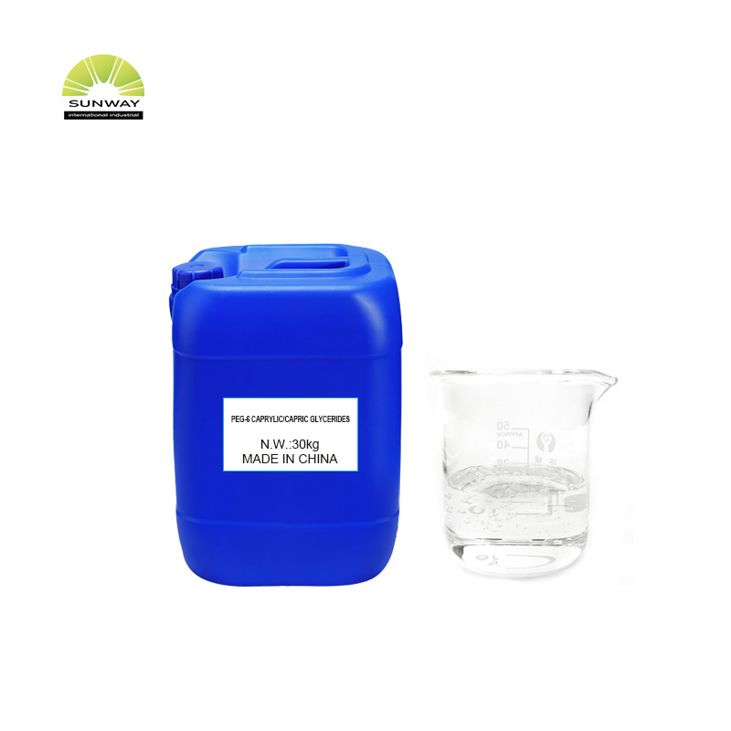 مُكمِّل مُستحلب مُثبِّت من الدرجة التجميلية للعناية بالبشرة، مُورَّد من المصنع، جليسريدات الكابريليك/الكابريك PEG-6