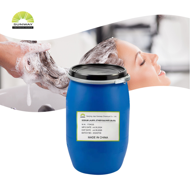 المنظفات الصف SLES السائل Texapon N70 السطحي الكيميائية الصوديوم لوريل الأثير كبريتات Sles AES 70 في الشامبو CAS 9004-82-4